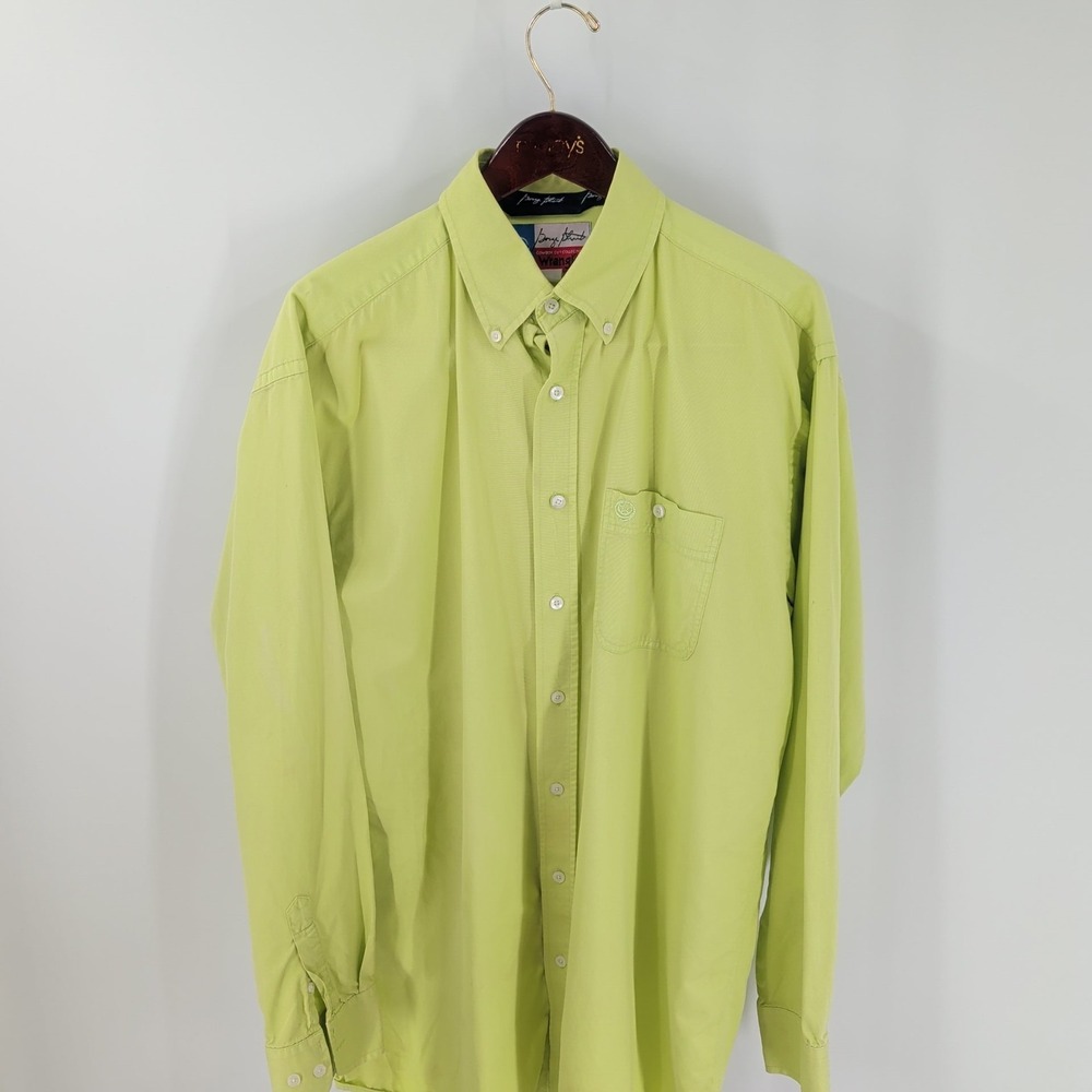 Wrangler George Strait Collection Long Sleeve Classic ButtonDown Neon Green Sz M